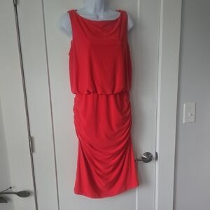 Maggy London Vibrant Red Midi Dress